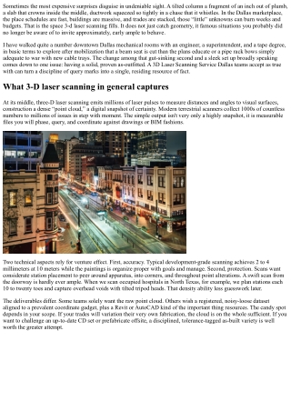 Discover Hidden Conditions with 3D Laser Scanning Service Dallas