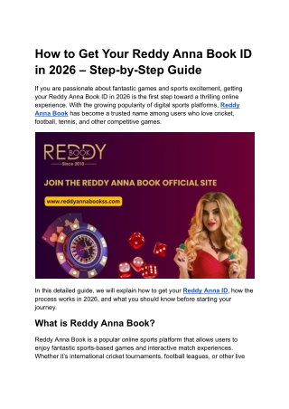 How to Get Your Reddy Anna Book ID in 2026