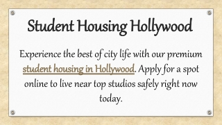 Student Housing Hollywood