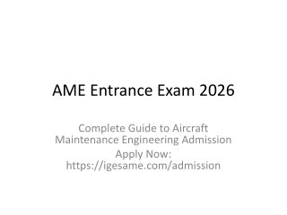 AME Entrance Exam 2026: Apply Online, Eligibility & Career Guide