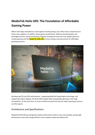 MediaTek Helio G95_ The Foundation of Affordable Gaming Power