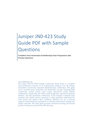 Juniper JN0-423 Study Guide PDF with Sample Questions
