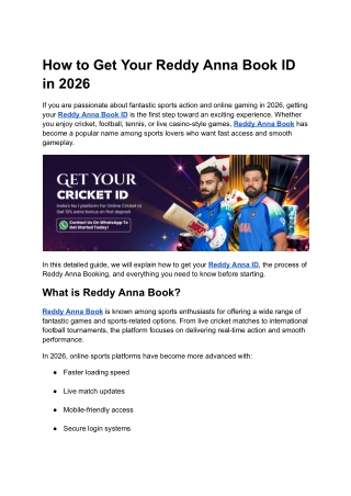How to Get Your Reddy Anna Book ID in 2026 – Step-by-Step Guide