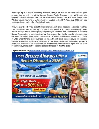 Does Breeze Airways Offer a Senior Discount in 2026