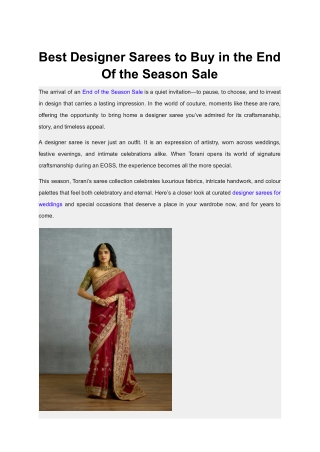 Best Designer Sarees to Buy in the End Of the Season Sale (1)
