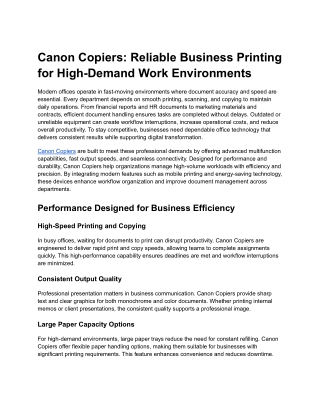 Canon Copiers
