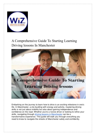 Driving Lessons Manchester WIZ DRIVING SCHOOL