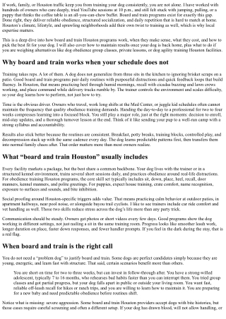 Board and Train Houston: The Ultimate Solution for Busy Owners Seeking Reliable