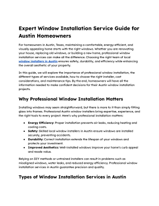 The Homeowner’s Guide to Expert Window Installation | Clear Innovation