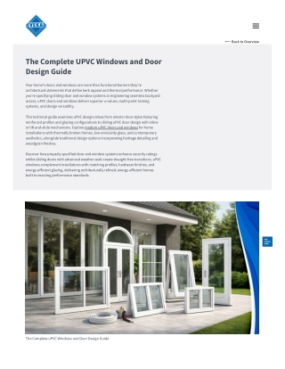 The Complete UPVC Windows and Door Design Guide