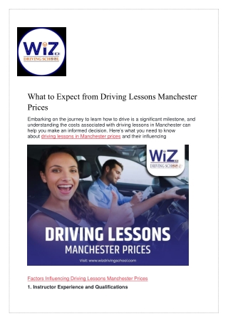 Driving Lessons Manchester Prices WIZ DRIVING SCHOOL