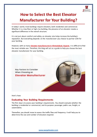 How to Select the Best Elevator Manufacturer for Your Building.docx