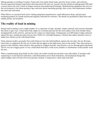 Mining Equipment Manufacturers: Fabrication for Extreme Loads