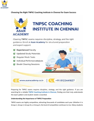 TNPSC Coaching Institute in Chennai