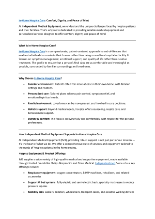 In-Home Hospice Care