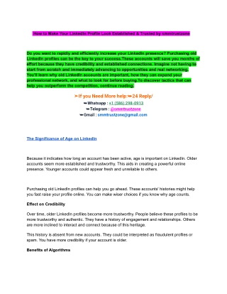 Buy Safe & Verified Aged LinkedIn Accounts for SEO and Business Marketing