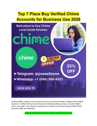 Top 7 Place Buy Verified Chime Accounts for Business Use 2026