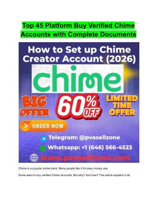 Top 45 Platfrom Buy Verified Chime Accounts with Complete Documents