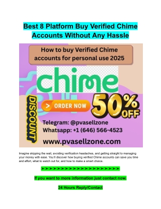 Best 8 Platform Buy Verified Chime Accounts Without Any Hassle