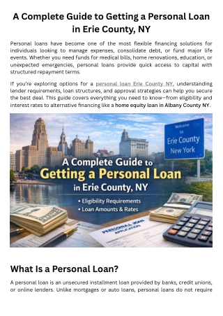 A Complete Guide to Getting a Personal Loan in Erie County, NY