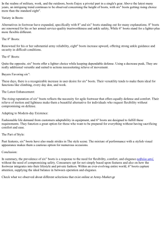 "Fashion's Foot Forward: The Rise of 6" Boots"