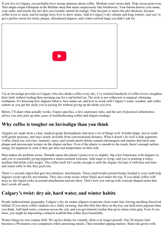 Invisalign and Coffee: Calgary Provider’s Stain-Prevention Tips