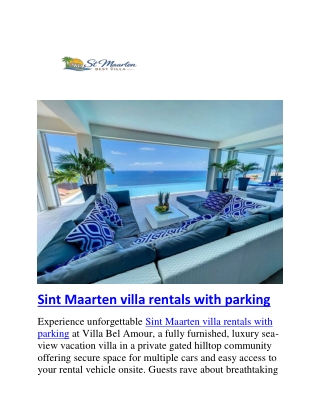 Sint Maarten villa rentals with parking.