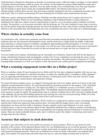 Improve Clash Detection with 3-D Laser Scanning Service Dallas