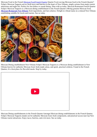 Top Mexican Food in the French Quarter