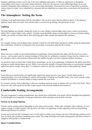 Essential Components Needed For Creating Cozy Gatherings At Home!