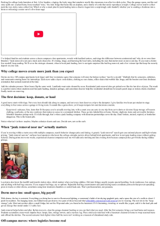 Junk Hauling for College Moves: Off to Campus, Clutter-Free