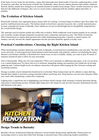 Kitchen Islands: The Heart of Your Home in Burnaby