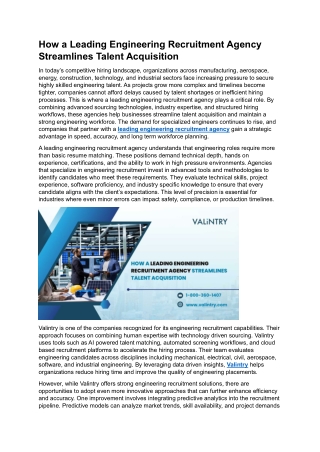 How a Leading Engineering Recruitment Agency Streamlines Talent Acquisition