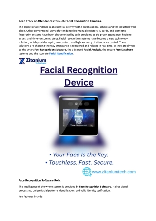 Keep Track of Attendances through Facial Recognition Cameras