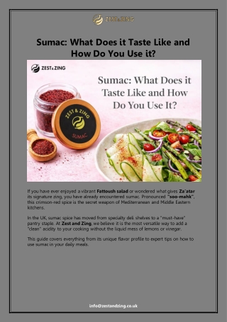 Sumac What Does it Taste Like and How Do You Use it