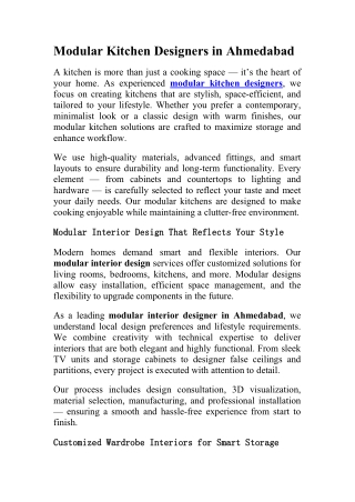 Modular Kitchen Designers in Ahmedabad Akanni Life