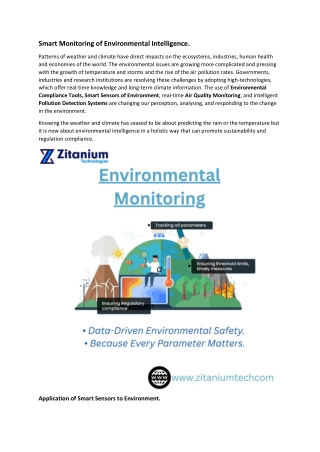 Smart Monitoring of Environmental Intelligence