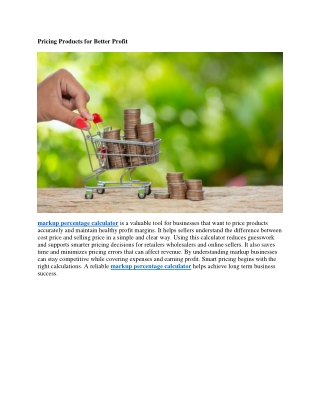 Markup Percentage Calculator – Quickly Calculate Profit Margins