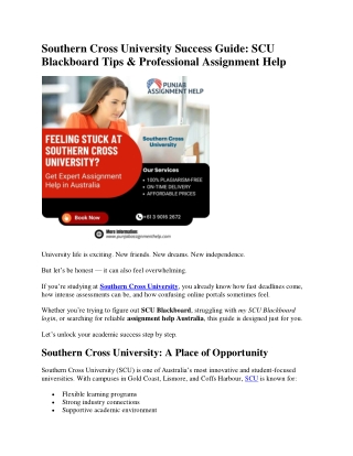 Feeling Stuck at Southern Cross University? Master SCU Blackboard & Get Expert A