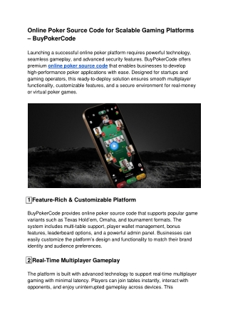 Online Poker Source Code for Scalable Gaming Platforms – BuyPokerCode