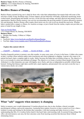 Producing a Safe Environment in Memory Care Communities