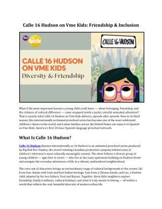 Calle 16 Hudson on Vme Kids: Friendship & Inclusion