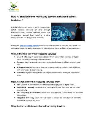 How AI-Enabled Form Processing Services Enhance Business Decisions