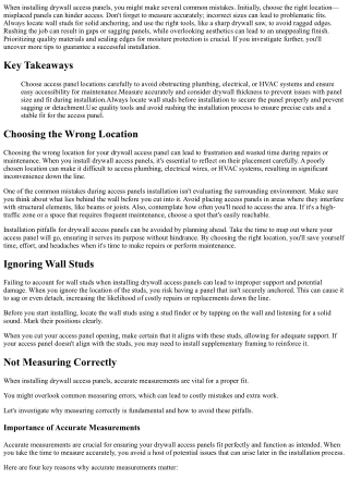 Common Mistakes When Installing Drywall Access Panels