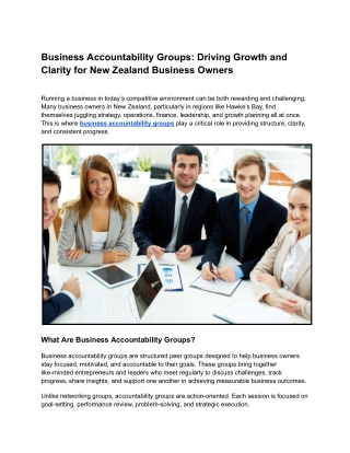Business Accountability Groups in NZ & Hawke’s Bay | Bizdom