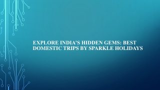 Explore India’s Hidden Gems: Best Domestic Trips by Sparkle Holidays