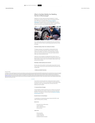 What Is the Best Mobile Car Detailing Service in Mississauga?