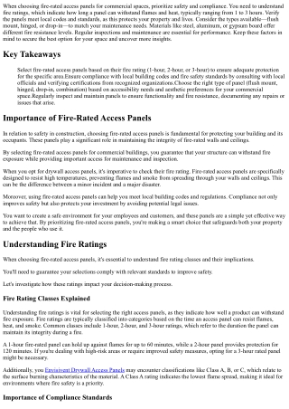 Choosing Fire-Rated Access Panels for Commercial Spaces