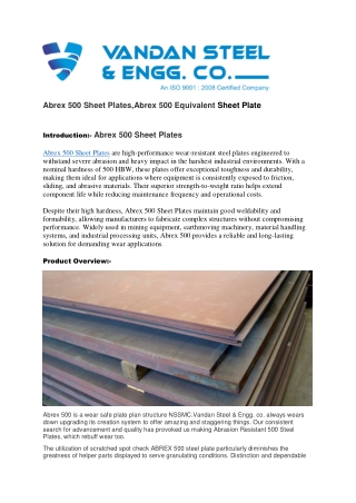 Abrex 500 Sheet Plates