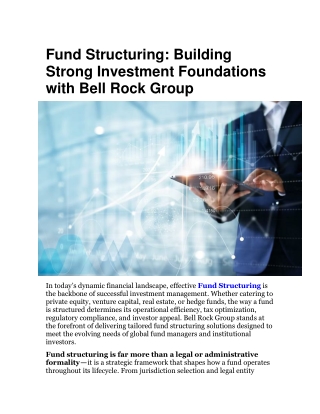Fund StrStrategic Fund Structuring Solutions for Growth | Bell Rock Grouucturing